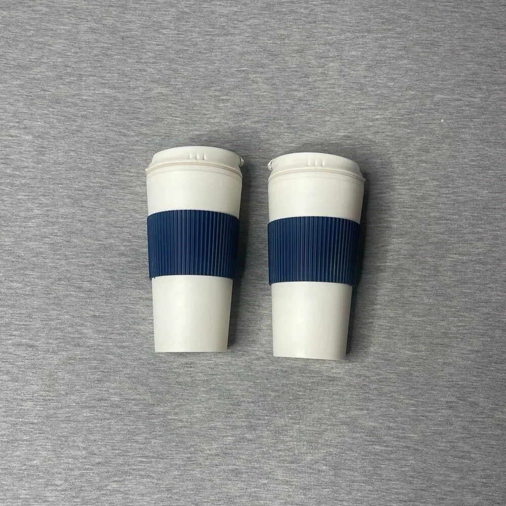 Hot & Cold Insulated 16 Oz. Navy Blue Sleeve Travel Tumbler Mugs 2 PCS. Set